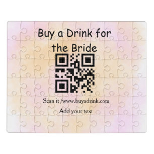 Simple minimal bachelorette buy a bride drink wate jigsaw puzzle