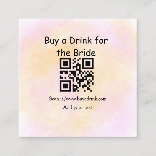 Simple minimal bachelorette buy a bride drink wate square business card