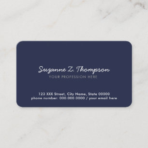 simple & minimal basic deep-blue professional business card