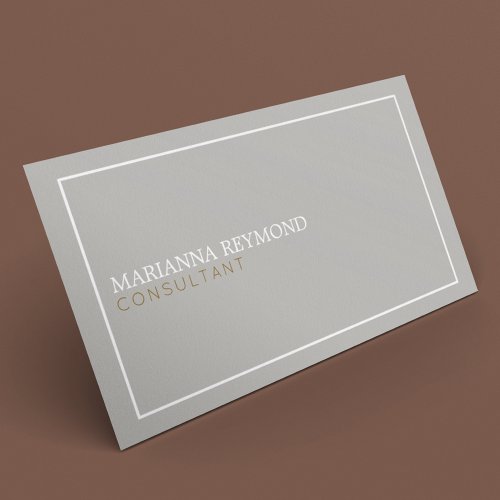 simple minimal basic gray consultant elegant business card