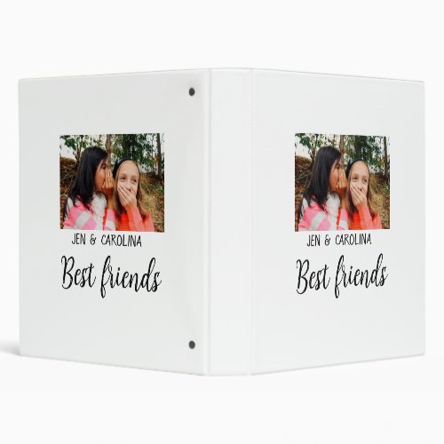 simple minimal best friends name add photo text le 3 ring binder