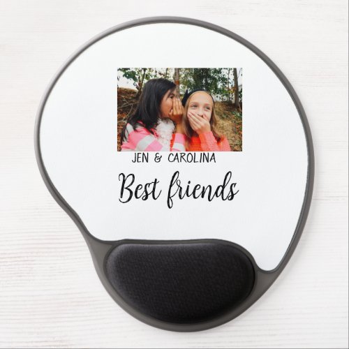 simple minimal best friends name add photo text le gel mouse pad
