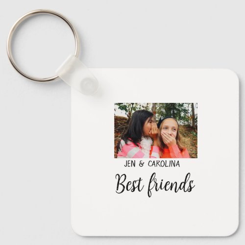 simple minimal best friends name add photo text le keychain