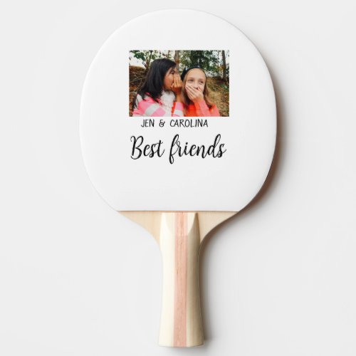 simple minimal best friends name add photo text le ping pong paddle