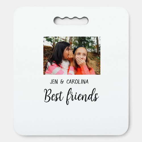 simple minimal best friends name add photo text le seat cushion