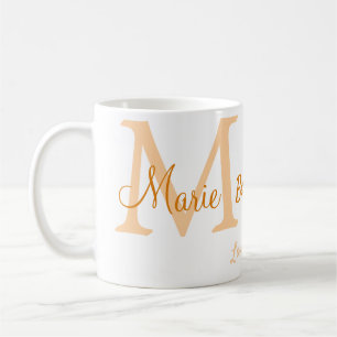 simple minimal best Grandma ever orange monogram Coffee Mug
