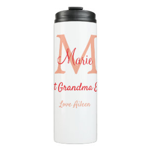 simple minimal best Grandma ever red monogram text Thermal Tumbler