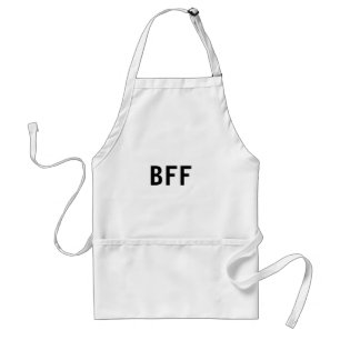 Simple minimal BFF best friends family custom name Adult Apron