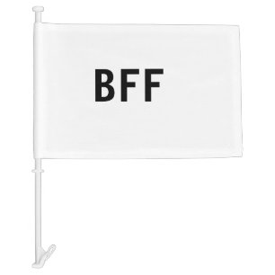 Simple minimal BFF best friends family custom name Car Flag