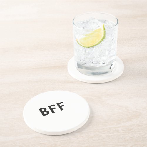 Simple minimal BFF best friends family custom name Coaster