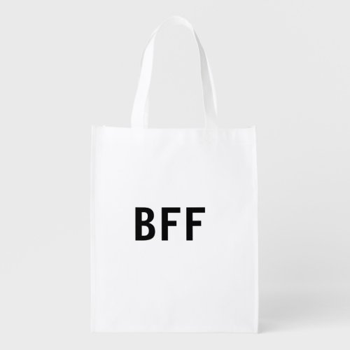 Simple minimal BFF best friends family custom name Grocery Bag