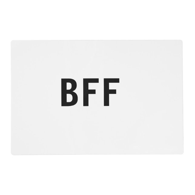 Simple minimal BFF best friends family custom name Placemat (Front)