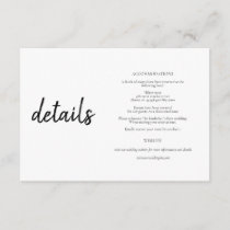Simple Minimal Black And White Calligraphy Enclosure Card