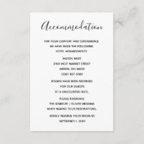 Simple Minimal Black and White Calligraphy Wedding Enclosure Card