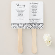 Simple Minimal Black and White Calligraphy Wedding Hand Fan