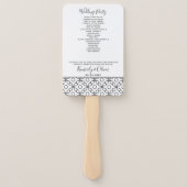 Simple Minimal Black and White Calligraphy Wedding Hand Fan (Back)