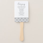 Simple Minimal Black and White Calligraphy Wedding Hand Fan (Front)