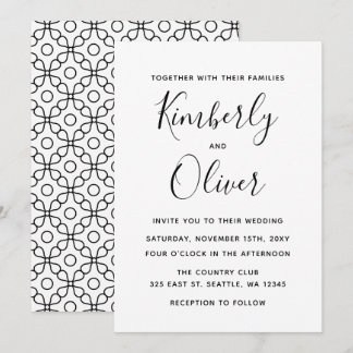 Simple Minimal Black and White Calligraphy Wedding Invitation