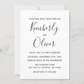 Simple Minimal Black and White Calligraphy Wedding Invitation (Front)