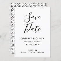 Simple Minimal Black and White Calligraphy Wedding Invitation