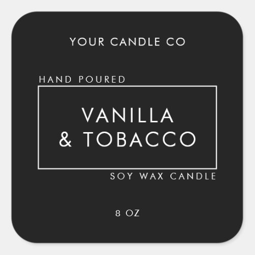 Simple Minimal Black and White Candle Label