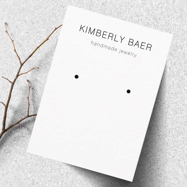 Simple Minimal Black And White Earring Display Business Card (Creator Uploaded)