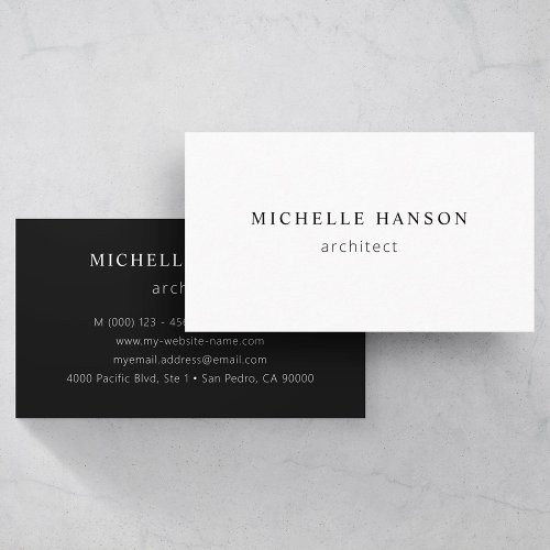 Simple Minimal Black and White Professional Business Card