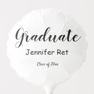 simple minimal black calligraphy graduation balloo balloon