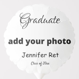 simple minimal black calligraphy graduation balloo balloon