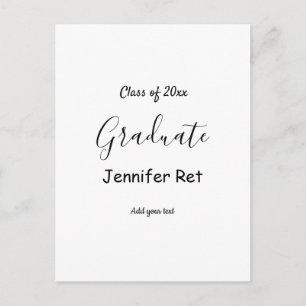 simple minimal black calligraphy graduation postc postcard