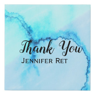 simple minimal black calligraphy thank you add nam faux canvas print