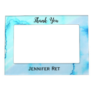 simple minimal black calligraphy thank you add nam magnetic frame
