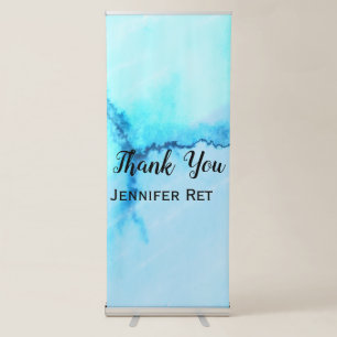 simple minimal black calligraphy thank you add nam retractable banner