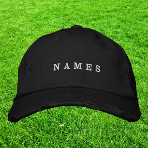 Simple Minimal Black Custom Add Your Name Elegant Embroidered Baseball Cap