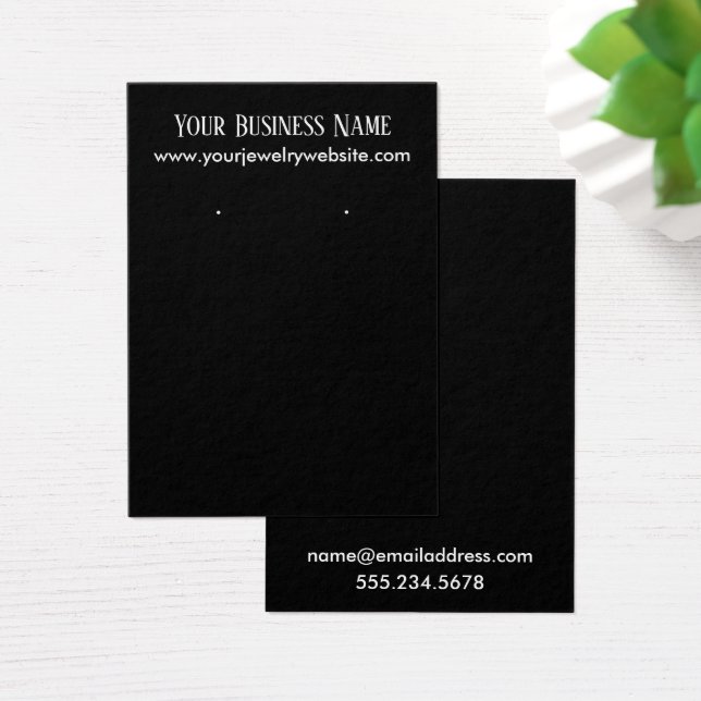 Simple Minimal Black Earring Holder Display Cards (Desk)