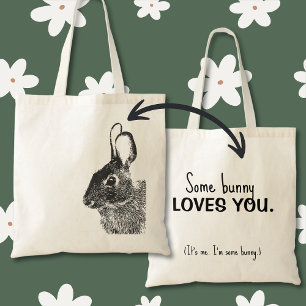 Simple Minimal Black Easter Bunny  Tote Bag