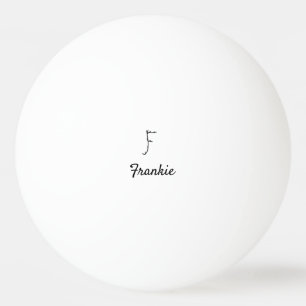 Simple minimal black monogram letter F add name Ping Pong Ball