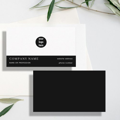 Simple Minimal Black White Business Logo Business Card