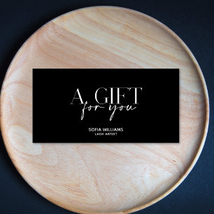 Simple Minimal Black White Certificate Gift Card