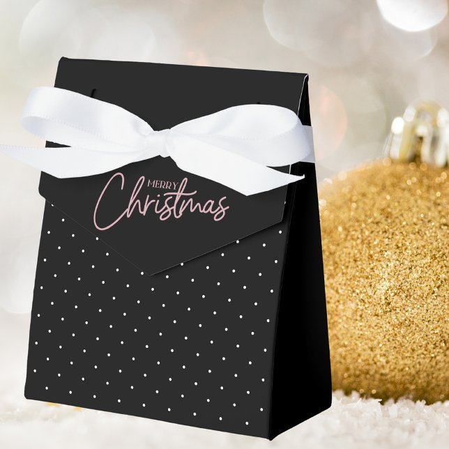 Simple Minimal Black & White Merry Christmas Favor Boxes (Creator Uploaded)