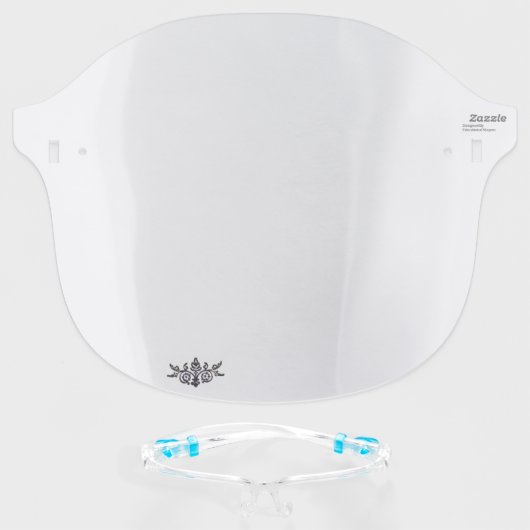 Simple Minimal Blank Template Logo Face Shield (Front w/Glasses)