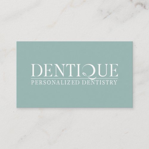 Simple Minimal Blue Green Logo Professional Business Card