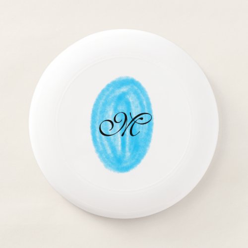 simple minimal blue watercolor circle monogram let Wham_O frisbee