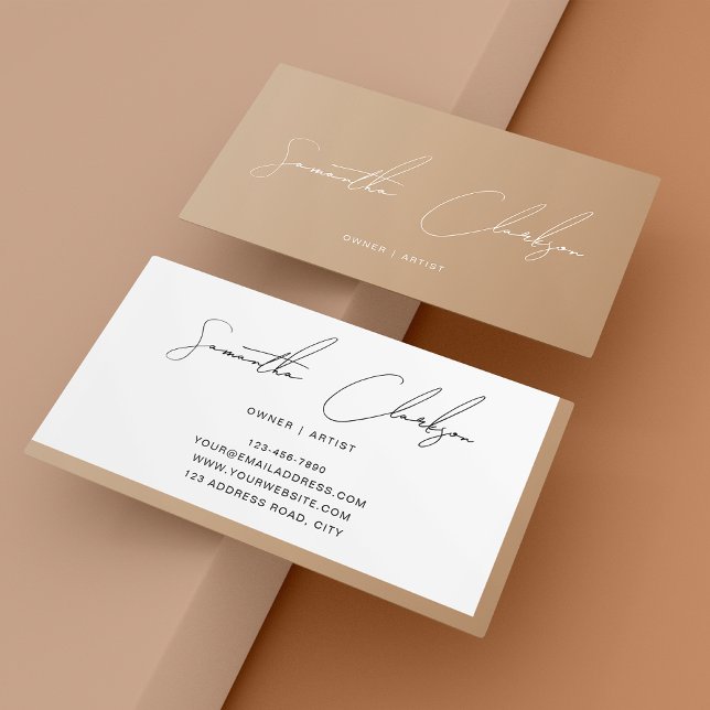 Simple Minimal Boho Modern Handwritten Script  Business Card (Creator Uploaded)