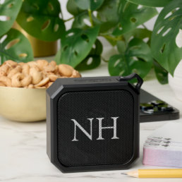 Simple Minimal Bold Black Modern Monogram Bluetooth Speaker