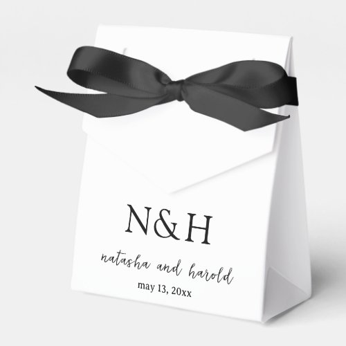 Simple Minimal Bold Monogram Modern Wedding Favor Boxes