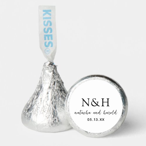 Simple Minimal Bold Monogram Modern Wedding Hersheys Kisses