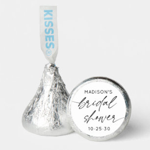 Simple Minimal Bridal Shower Script Black White Hershey®'s Kisses®
