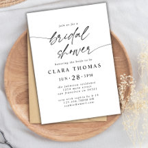 Simple Minimal Bridal Shower Script | Black White