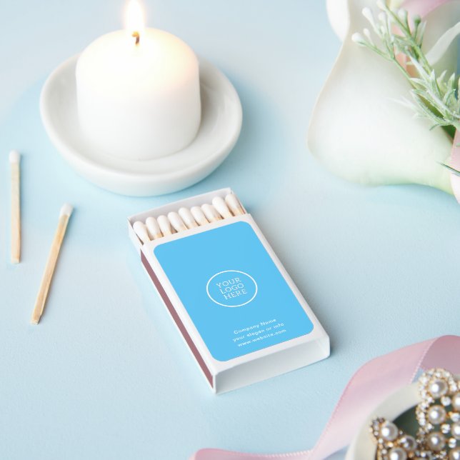 Simple Minimal Business Company Logo Blue  Matchboxes (Insitu)